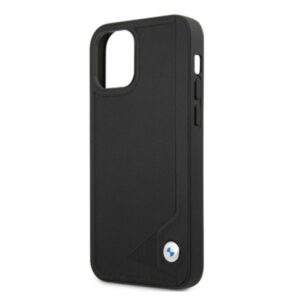BMW BMHCP12MRCDPK Apple iPhone 12 / 12 Pro 6,1" juodos spalvos kietas dėklas Leather Deboss - Image 6