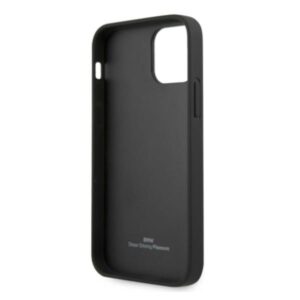 BMW BMHCP12LRCDPK Apple iPhone 12 Pro Max 6,7" juodos spalvos kietas dėklas Leather Deboss - Image 7