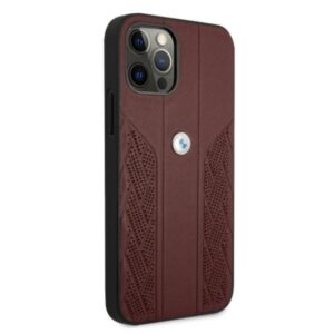 BMW BMHCP12MRSPPR Apple iPhone 12 / 12 Pro 6,1" red kietas dėklas Leather Curve Perforate - Image 4