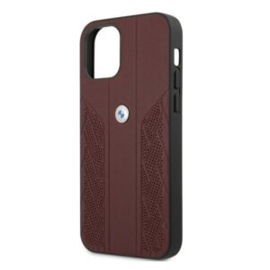 BMW BMHCP12MRSPPR Apple iPhone 12 / 12 Pro 6,1" red kietas dėklas Leather Curve Perforate - Image 6