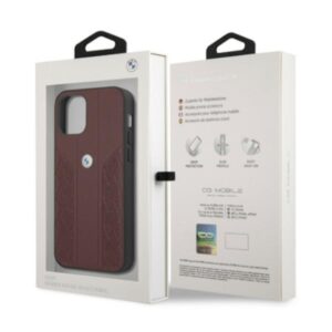 BMW BMHCP12MRSPPR Apple iPhone 12 / 12 Pro 6,1" red kietas dėklas Leather Curve Perforate - Image 8