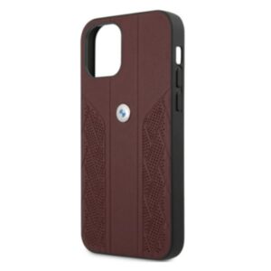 BMW BMHCP12LRSPPR Apple iPhone 12 Pro Max 6,7" red kietas dėklas Leather Curve Perforate - Image 6