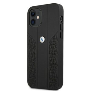 BMW BMHCP12SRSPPK Apple iPhone 12 mini 5,4" juodos spalvos kietas dėklas Leather Curve Perforate - Image 2