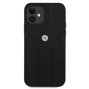 BMW BMHCP12SRSPPK Apple iPhone 12 mini 5,4" juodos spalvos kietas dėklas Leather Curve Perforate - Image 3