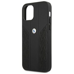 BMW BMHCP12SRSPPK Apple iPhone 12 mini 5,4" juodos spalvos kietas dėklas Leather Curve Perforate - Image 6