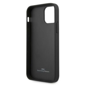 BMW BMHCP12MRSPPK Apple iPhone 12 / 12 Pro 6,1" juodos spalvos kietas dėklas Leather Curve Perforate - Image 7