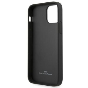 BMW BMHCP12LRSPPK Apple iPhone 12 Pro Max 6,7" juodos spalvos kietas dėklas Leather Curve Perforate - Image 7