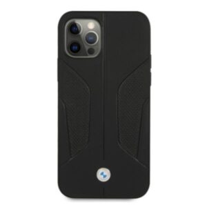 BMW BMHCP12MRSCSK Apple iPhone 12 / 12 Pro 6,1" juodos spalvos kietas dėklas Leather Perforate Sides - Image 3