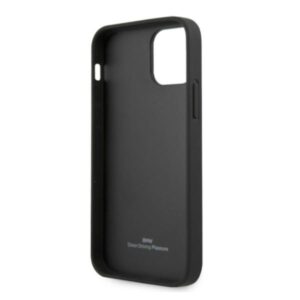 BMW BMHCP12MRSCSK Apple iPhone 12 / 12 Pro 6,1" juodos spalvos kietas dėklas Leather Perforate Sides - Image 7
