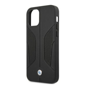 BMW BMHCP12LRSCSK Apple iPhone 12 Pro Max 6,7" juodos spalvos kietas dėklas Leather Perforate Sides - Image 6