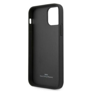 BMW BMHCP12LRSCSK Apple iPhone 12 Pro Max 6,7" juodos spalvos kietas dėklas Leather Perforate Sides - Image 7