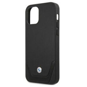 BMW BMHCP12MRSWPK Apple iPhone 12 / 12 Pro 6,1" juodos spalvos kietas dėklas Leather Perforate - Image 6