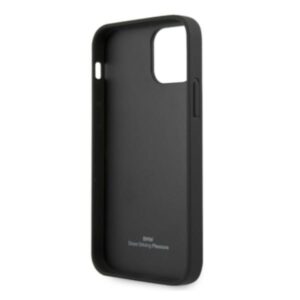 BMW BMHCP12MRSWPK Apple iPhone 12 / 12 Pro 6,1" juodos spalvos kietas dėklas Leather Perforate - Image 7