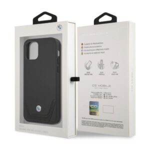 BMW BMHCP12MRSWPK Apple iPhone 12 / 12 Pro 6,1" juodos spalvos kietas dėklas Leather Perforate - Image 8