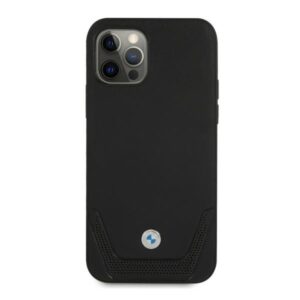 BMW BMHCP12LRSWPK Apple iPhone 12 Pro Max 6,7" juodos spalvos kietas dėklas Leather Perforate - Image 3