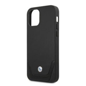 BMW BMHCP12LRSWPK Apple iPhone 12 Pro Max 6,7" juodos spalvos kietas dėklas Leather Perforate - Image 6