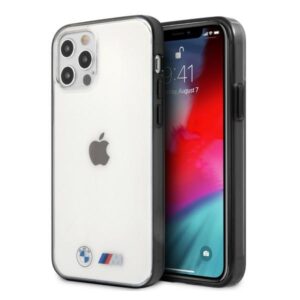 BMW BMHCP12LMBTOK Apple iPhone 12 Pro Max 6,7" skaidrus kietas dėklas Sandblast