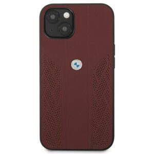 BMW BMHCP13SRS PPR dėklas Apple iPhone 13 mini 5.4" red kietas dėklas Leather Curve Perforate - Image 2