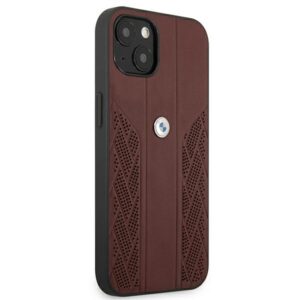 BMW BMHCP13SRS PPR dėklas Apple iPhone 13 mini 5.4" red kietas dėklas Leather Curve Perforate - Image 3