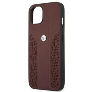 BMW BMHCP13SRS PPR dėklas Apple iPhone 13 mini 5.4" red kietas dėklas Leather Curve Perforate - Image 5