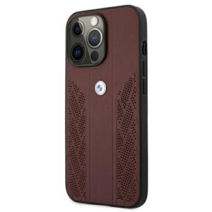 BMW BMHCP13LRSPPR Apple iPhone 13 Pro / 13 6,1" red kietas dėklas Leather Curve Perforate - Image 2