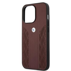 BMW BMHCP13LRSPPR Apple iPhone 13 Pro / 13 6,1" red kietas dėklas Leather Curve Perforate - Image 6