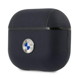 BMW BMA3SSLNA AirPods 3 dėklas navy Geniune Leather sidabro spalvos Logo - Image 3
