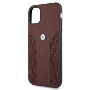 BMW BMHCN61RSPPR Apple iPhone 11 / Xr 6.1" red kietas dėklas Leather Curve Perforate - Image 6