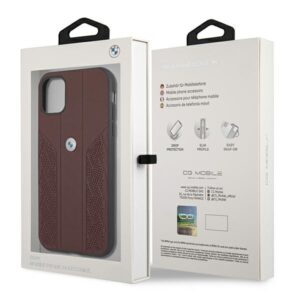BMW BMHCN61RSPPR Apple iPhone 11 / Xr 6.1" red kietas dėklas Leather Curve Perforate - Image 8