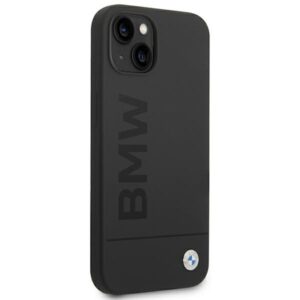 BMW BMHMP14MSLBLBK Apple iPhone 14 Plus / 15 Plus 6,7" juodos spalvos kietas dėklas Silicone Signature Logo M - Image 5