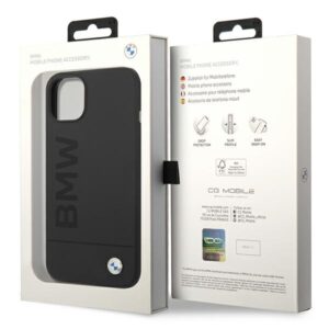 BMW BMHMP14MSLBLBK Apple iPhone 14 Plus / 15 Plus 6,7" juodos spalvos kietas dėklas Silicone Signature Logo M - Image 9