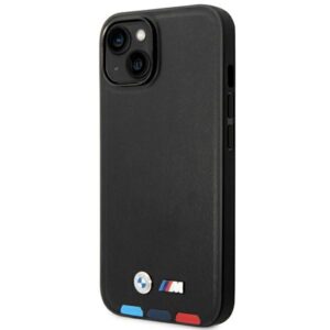 BMW BMHMP14S22PTDK Apple iPhone 14 / 15 / 13 6.1" juodos spalvos Leather Stamp Tricolor Magsafe - Image 2