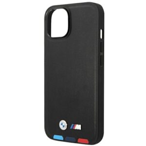 BMW BMHMP14S22PTDK Apple iPhone 14 / 15 / 13 6.1" juodos spalvos Leather Stamp Tricolor Magsafe - Image 6