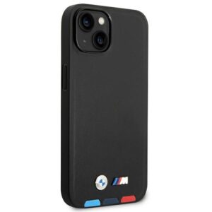 BMW BMHMP14M22PTDK Apple iPhone 14 Plus / 15 Plus 6,7" juodos spalvos Leather Stamp Tricolor Magsafe - Image 4