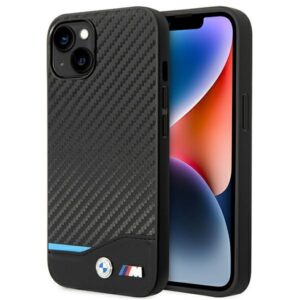 BMW BMHCP14S22NBCK Apple iPhone 14 / 15 / 13 6.1" juodos spalvos Leather Carbon