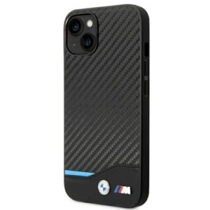 BMW BMHCP14S22NBCK Apple iPhone 14 / 15 / 13 6.1" juodos spalvos Leather Carbon - Image 2