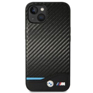 BMW BMHCP14S22NBCK Apple iPhone 14 / 15 / 13 6.1" juodos spalvos Leather Carbon - Image 3