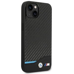 BMW BMHCP14S22NBCK Apple iPhone 14 / 15 / 13 6.1" juodos spalvos Leather Carbon - Image 4