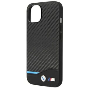 BMW BMHCP14S22NBCK Apple iPhone 14 / 15 / 13 6.1" juodos spalvos Leather Carbon - Image 6