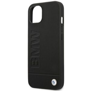 BMW BMHCP14MSLLBK Apple iPhone 14 Plus / 15 Plus 6,7" juodos spalvos Leather Stamp - Image 6