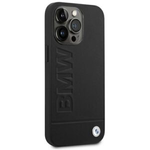BMW BMHCP14XSLLBK Apple iPhone 14 Pro Max 6,7" juodos spalvos Leather Stamp - Image 4