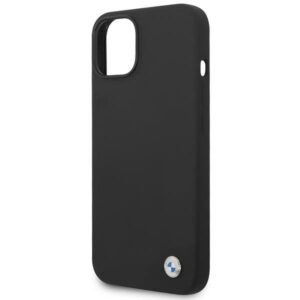 BMW BMHCP14SSILBK Apple iPhone 14 / 15 / 13 6.1" juodos spalvos Silicone Metal Logo - Image 6