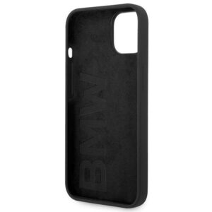BMW BMHCP14SSILBK Apple iPhone 14 / 15 / 13 6.1" juodos spalvos Silicone Metal Logo - Image 7