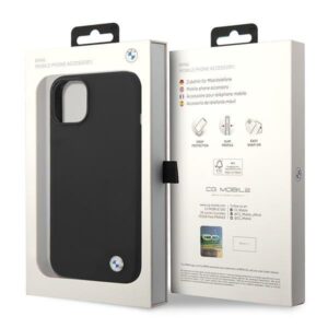 BMW BMHCP14SSILBK Apple iPhone 14 / 15 / 13 6.1" juodos spalvos Silicone Metal Logo - Image 8