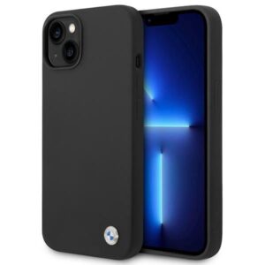 BMW BMHCP14MSILBK Apple iPhone 14 Plus / 15 Plus 6,7" juodos spalvos Silicone Metal Logo