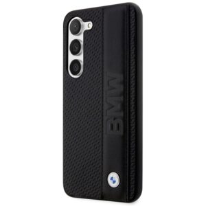 Dėklas BMW BMHCS23M22RDPK S23+ S916 juodos spalvos hardcase Leather Textured & Stripe - Image 2