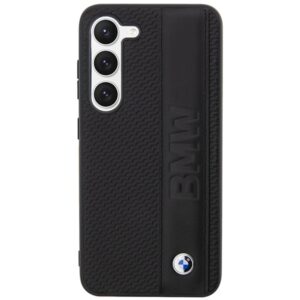 Dėklas BMW BMHCS23M22RDPK S23+ S916 juodos spalvos hardcase Leather Textured & Stripe - Image 3
