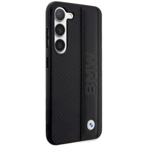 Dėklas BMW BMHCS23M22RDPK S23+ S916 juodos spalvos hardcase Leather Textured & Stripe - Image 4
