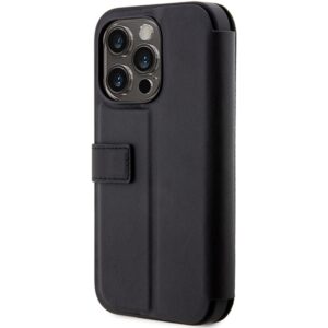 BMW BMBKP14L22RVSK dėklas Apple iPhone 14 Pro 6.1" juodos spalvos bookdėklas Leather Stamp Blue Lines - Image 4