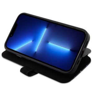 BMW BMBKP14L22RVSK dėklas Apple iPhone 14 Pro 6.1" juodos spalvos bookdėklas Leather Stamp Blue Lines - Image 5